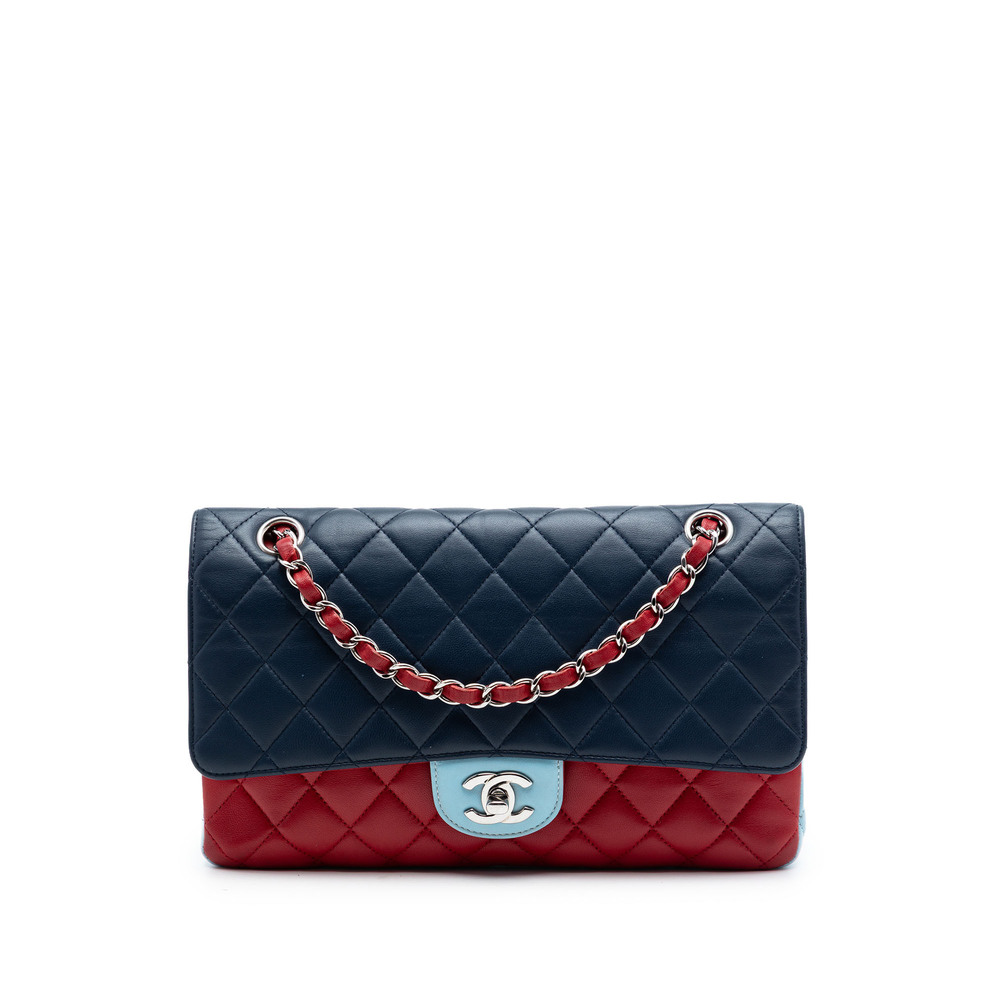Pre-Loved Chanel Medium Classic Tricolor Lambskin Double Flap